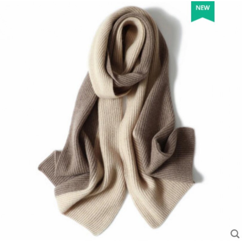 100%Cashmere Scarf Women Men Solid Color Warm Winter Scarfs Coffee